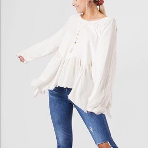 Free People Gold Duster Pullover Size XS-White
